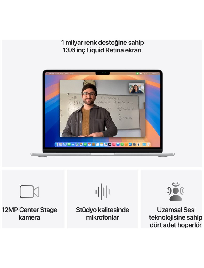 Apple MacBook Air M4 16GB 512GB SSD macOS 13" Taşınabilir Bilgisayar Gümüş MW0X3TU/A